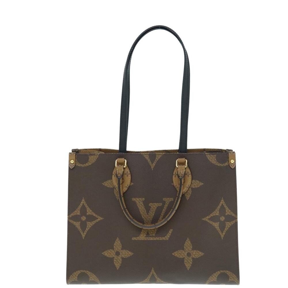 Louis Vuitton Monogram Reverse Giant On The Go MM Tote Bag Brown